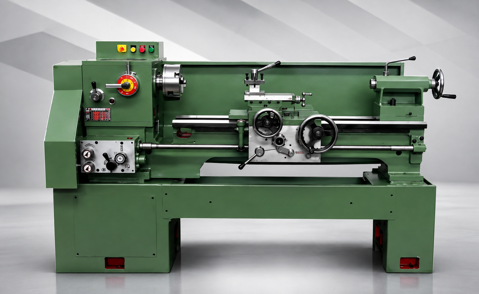 Precision lathe machine in Vraj Hydraulics workshop